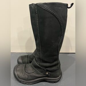 Keen Women’s Black Leather Mid Calf Boots Size 8.5 Waterproof Outdoor Comfort